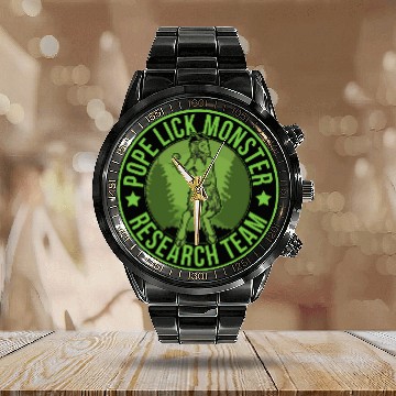 Discover Pope lick Monster Hide Seek Research Team Champion Cryptid Zip Calendar Steel Band Watch