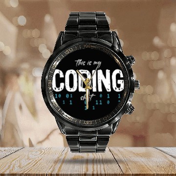 Discover Programmer Programming Coding Software Developer Sayings 9 Calendar Steel Band Watch