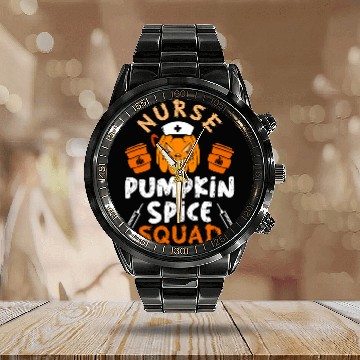 Discover Halloween Pumpkin Spice Latte nurses Coffee Lover 2 Baseball Tees Calendar Steel Band Watch