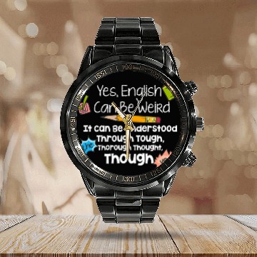 Discover funny english teacher Quotes Teaching Literature School Baseball Tees Calendar Steel Band Watch