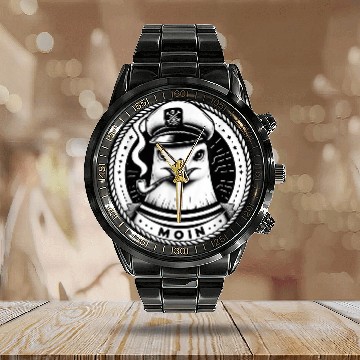 Discover Moin Seagull Captain Pirate Sailor Sailor North Sea Calendar Steel Band Watch