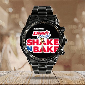 Discover Talladega Nights Dennit Racing Shake N Bake Logo Calendar Steel Band Watch