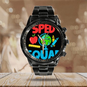 Discover SPED Special Education SPED Teacher Student 1 Calendar Steel Band Watch