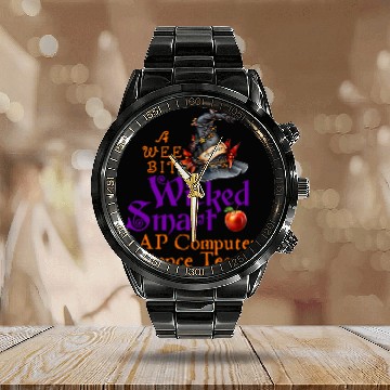 Discover Cute A Wee Bit Wicked AP Computer Science Teacher Halloween Calendar Steel Band Watch