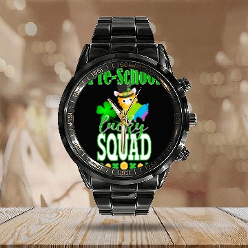 Discover St Patricks PreSchool Teacher Student Cute Llama Squad Baseball Tees Calendar Steel Band Watch