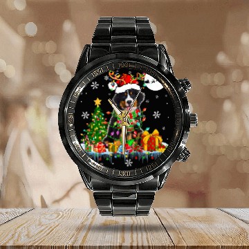 Discover Santa Reindeer Bernese Mountain Christmas Tree Dog Owner Baseball Tees Calendar Steel Band Watch