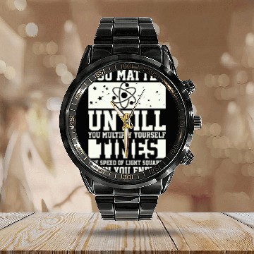 Discover Physics Student Graduation Gift Funny Science Teacher Baseball Tees Calendar Steel Band Watch