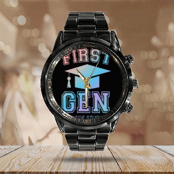 Discover First Generation College Student Grad University Graduate Calendar Steel Band Watch