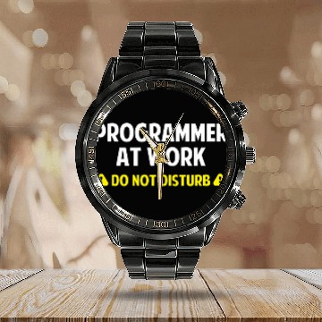Discover Funny Programmer Software Developer Debugging Men Woman Calendar Steel Band Watch