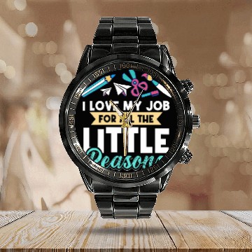 Discover Infant Teacher Student I Love My Job 1 Baseball Tees Calendar Steel Band Watch