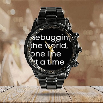 Discover Funny Programmer Software Developer Computer Debugging Code Calendar Steel Band Watch