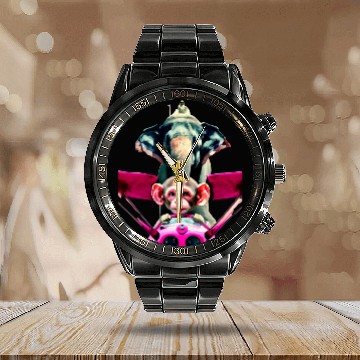 Discover Elephant monkey pop art funny aircraft airplane pilot monkey Baseball Tees Calendar Steel Band Watch