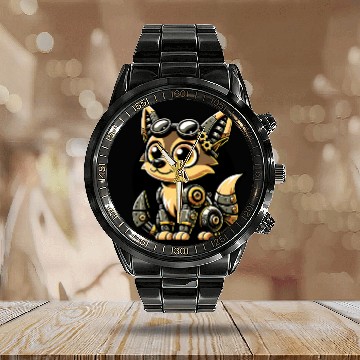 Discover Fox Robots Robotics Engineering Technology Programmer Calendar Steel Band Watch