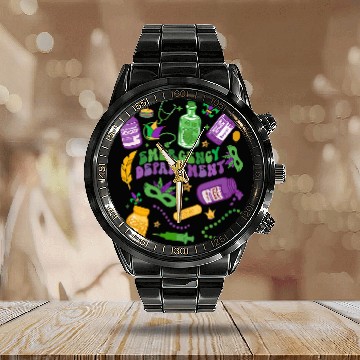 Discover Emergency Department Emergency Room ER Ed nurses Mardi Gras Calendar Steel Band Watch