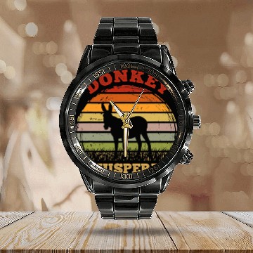 Discover Donkey whisperer mule retro Calendar Steel Band Watch
