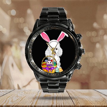 Discover Poodles Easter Egg Funny Poodle Easter Poodle dog Baseball Tees Calendar Steel Band Watch