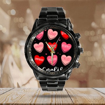 Discover Retro Hearts CNA nurses Valentines Day Women nurses Calendar Steel Band Watch