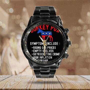 Discover Donkey Pox Conservative Republican antis Biden Donkeypox Calendar Steel Band Watch