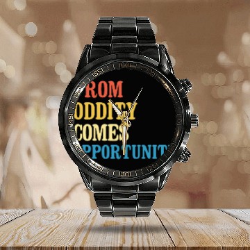 Discover From Oddity Comes Opportunity Teacher Appreciation Quote Baseball Tees Calendar Steel Band Watch