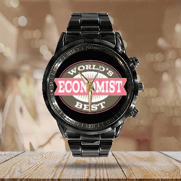 Discover Economist Worlds Economics Professor Calendar Steel Band Watch