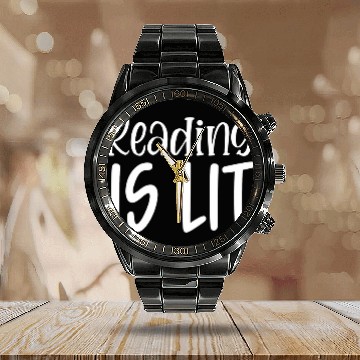 Discover funny educator book reading teacher principal student Calendar Steel Band Watch