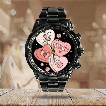 Discover Valentines NICU nurses Neonatal Intensive Care Valentines Day Calendar Steel Band Watch