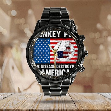 Discover Donkey Pox The Disease Destroying America Funny antis Biden 29 Baseball Tees Calendar Steel Band Watch