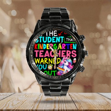 Discover Im Student That Kindergarten Teacher Warned Cute Unicorn Baseball Tees Calendar Steel Band Watch