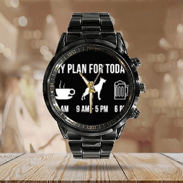 Discover Pet Belgian Malinois Dog Puppy My Plan For Today Calendar Steel Band Watch