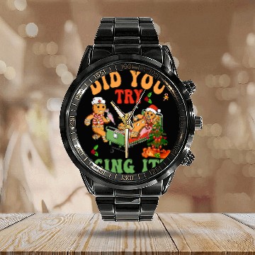 Discover Groovy ICU nurses Christmas Gingerbread Did You Try Icing It Baseball Tees Calendar Steel Band Watch