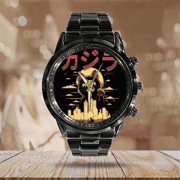 Discover Anime Cat Japanese Catzilla Zip Calendar Steel Band Watch
