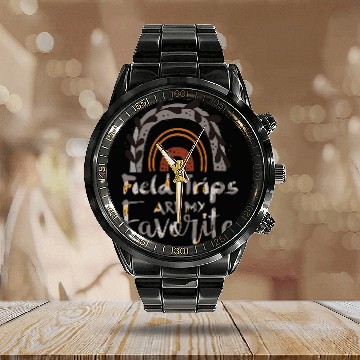 Discover Field Trips Are My Favorite, School Field Trip Baseball Tees Calendar Steel Band Watch