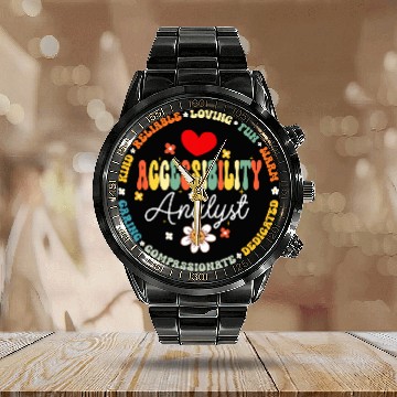 Discover Accessibility Analyst Squad Special Education Teacher Ed Calendar Steel Band Watch