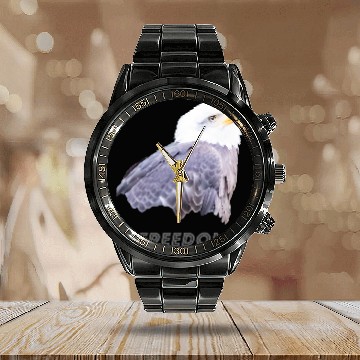 Discover Bald Eagle 21 Calendar Steel Band Watch