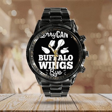 Discover Buffalo Wings Fried Chicken Hot Wing Sauce 215 Calendar Steel Band Watch