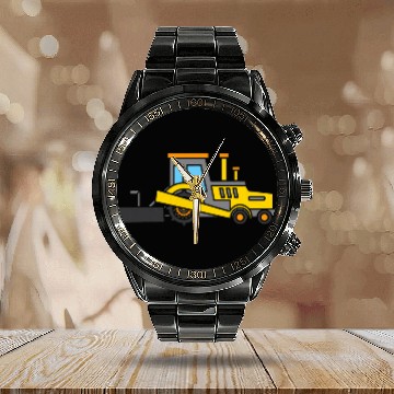 Discover Construction Site Dump Trucks Design Construction Vehicles Calendar Steel Band Watch