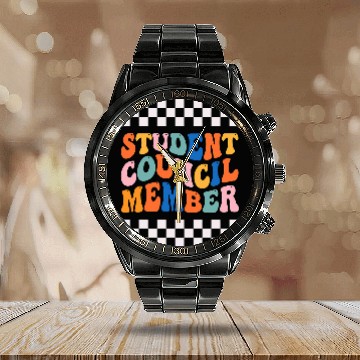 Discover Student Council Member World Student Day Baseball Tees Calendar Steel Band Watch