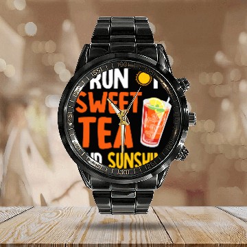 Discover Funny Sweet Tea And Sunshine Outfit Refreshing Tea Drinker Baseball Tees Calendar Steel Band Watch