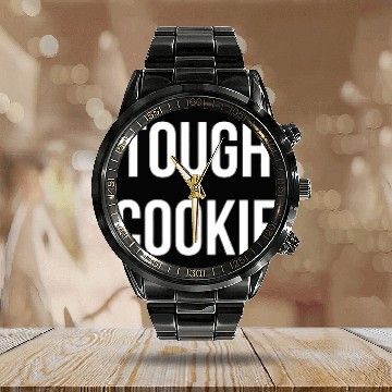 Discover Tough Cookie Positive Thinking Mindset Quote Athlete Student Calendar Steel Band Watch