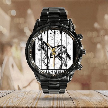 Discover Donkey Whisperer Donkeys Burro Farmer Calendar Steel Band Watch