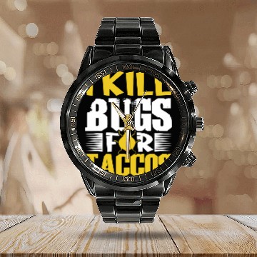 Discover I Kill Bed Bug Pest Control Exterminator Pest Controller Calendar Steel Band Watch