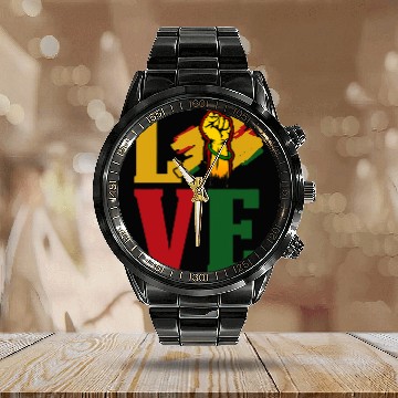 Discover Black Love History Afrocentric African American Empowerment Baseball Tees Calendar Steel Band Watch