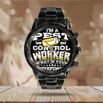 Discover Bed Bug Pest Control Exterminator Pest Controller 2 Calendar Steel Band Watch