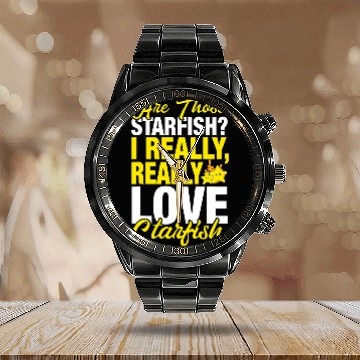 Discover Funny Starfish Lover 2I Really Love Starfish Baseball Tees Calendar Steel Band Watch