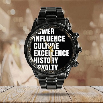 Discover Black Power Influence Culture Excellence History Royalty Calendar Steel Band Watch