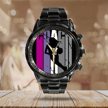 Discover Funny Basketball Coachs Instructor Feminine Retro Female Coaching Baseball Tees Calendar Steel Band Watch