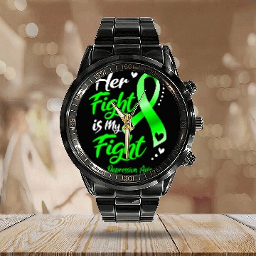 Discover Her Fight Is My Fight Manic Depression Awareness Calendar Steel Band Watch