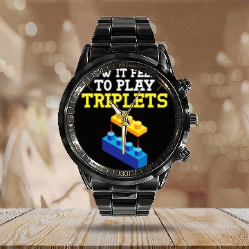 Discover Funny Drummer Brick Builder Triplets Quote Drum Technique Drumline Calendar Steel Band Watch