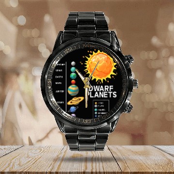 Discover Funny Planets Space 2Science for Fans Planet Solar System Calendar Steel Band Watch