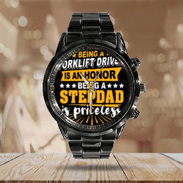 Discover Fork Lift Truck Stepdad Forklift Operator Baseball Tees Calendar Steel Band Watch